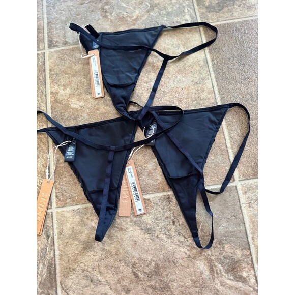 Skims Sequin String Thong Onyx Size Small - Picture 6 of 11